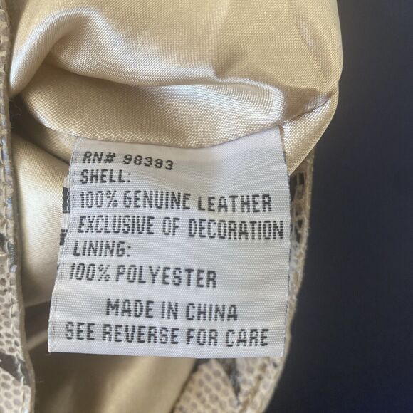 Pamela McCoy Collections Genuine Leather Studded Jacket Blazer Animal Print‎ 1X - Picture 14 of 14